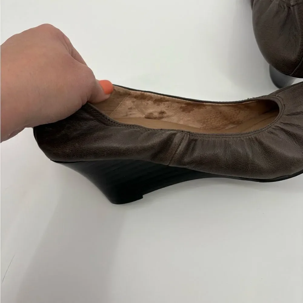 Brian James | leather Brown Women's wedge Shoes | size 9